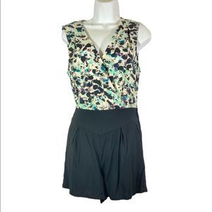 BCBGeneration‎ Size Small Romper Black Blue Abstract Print Sleeveless